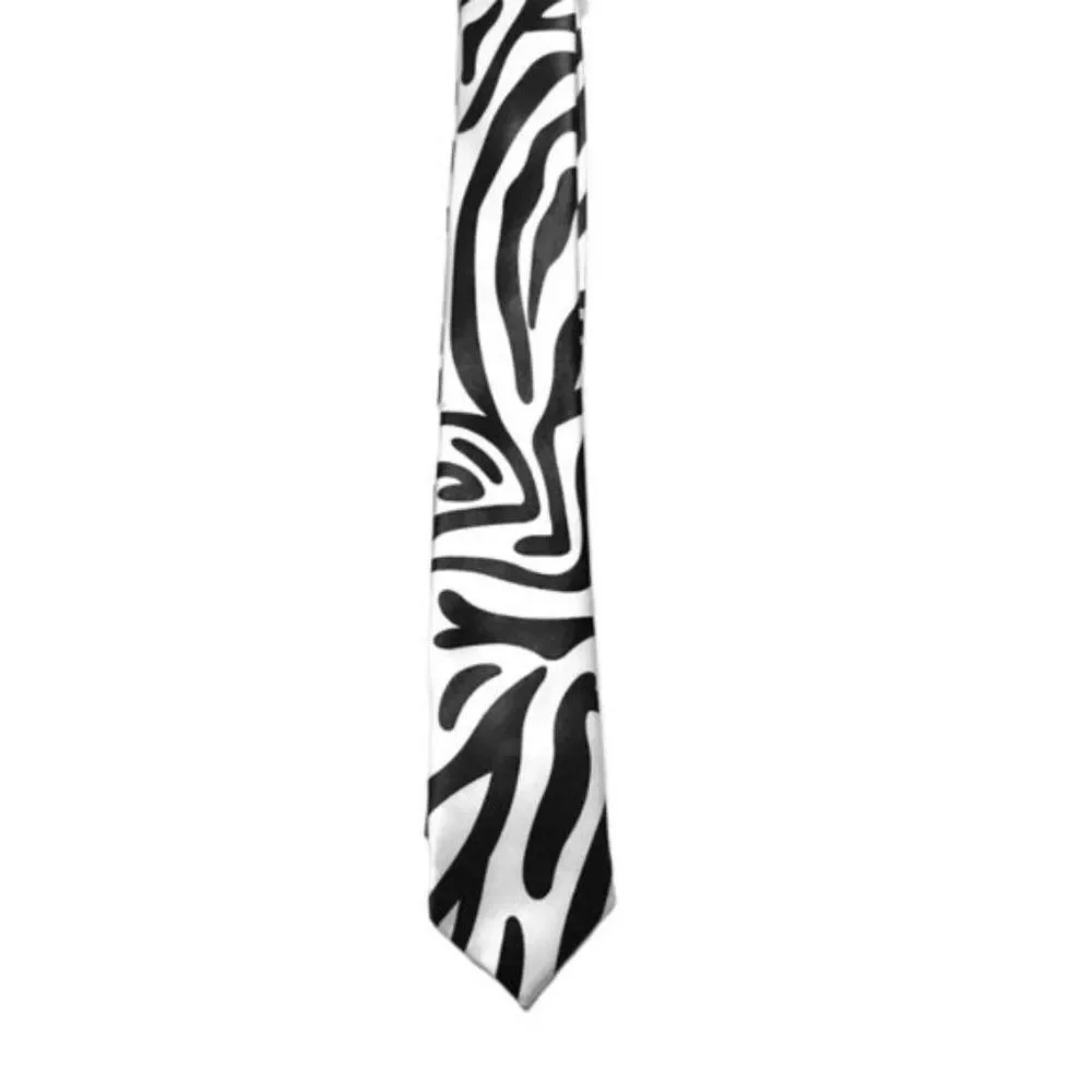𝅺silk Zebra Print Skinny Tie